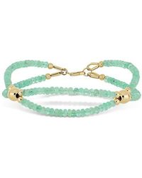 Bony Levy - 14K Iris Emerald Beaded Line Bracelet - Lyst