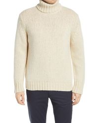 Nn07 John 6352 Slim Fit Stripe Wool Blend Turtleneck Sweater In Gray For Men Lyst