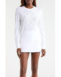 G/FORE - Pointelle Knit Crewneck Golf Sweater - Lyst