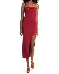 Lulus - Stunned And Speechless Cutout Cocktail Midi Dress - Lyst
