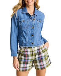 Tommy Bahama - Fray Hem Chambray Crop Jacket - Lyst