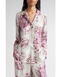 Lafayette 148 New York - Scottie Spotted Glaze Print Silk Twill Button-Up Shirt - Lyst