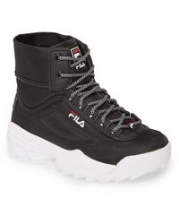 fila black high top shoes