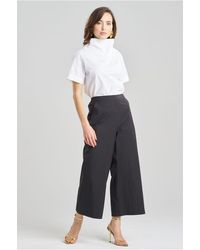 Natori - Techno Poplin Cropped Pants With Embroidery - Lyst