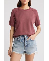 Treasure & Bond - Short Sleeve Cotton Blend Sweatshirt - Lyst