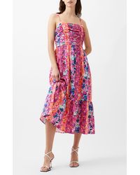 French Connection - Carrie Mixed Floral Midi Sundress - Lyst
