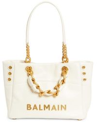 Balmain - Small 1945 Soft Cabas Crinkled Leather Tote - Lyst