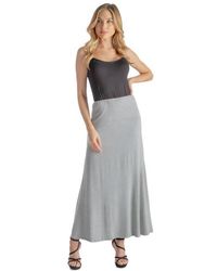 24seven Comfort Apparel - Elastic Waist Maxi Skirt - Lyst