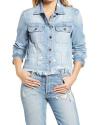 Hidden Jeans - Frayed Hem Denim Jacket - Lyst