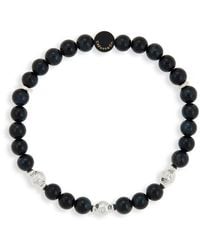 Caputo & Co. - Beaded & Hammered Ball Stretch Bracelet - Lyst