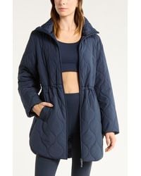 Zella - Skyline Longline Quilted Jacket - Lyst