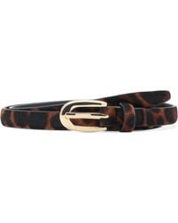 Mango - Leopard Print Calf Hair Belt - Lyst