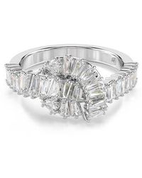 Swarovski - Matrix Baguette Cut Knot Ring, Size 60 - Lyst