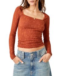 Free People - Have It All Square Neck Knit Top - Lyst