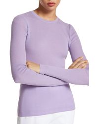 Michael Kors - Ruched Sleeve Cashmere V-neck Sweater - Lyst
