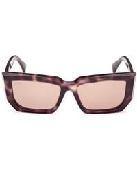 Max Mara - 54Mm Rectangular Sunglasses - Lyst