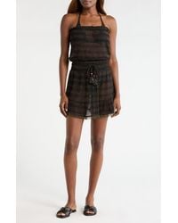 Ramy Brook - Swirl Lauryn Strapless Sheer Cover-Up Mini Sundress - Lyst
