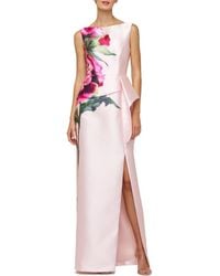 Kay Unger - Luciana Placed Floral Column Gown - Lyst