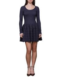 Avec Les Filles - Long Sleeve Mini Sweater Dress - Lyst