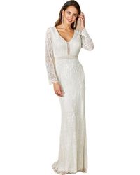 LARA New York - Flora Beaded Long Sleeve Wedding Gown - Lyst