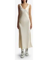 Marina Moscone - Cowl Back Satin Slipdress - Lyst