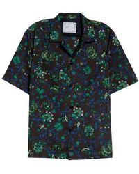 Sacai - Floral Print Button-Up Shirt - Lyst