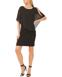 Chaus - Rhinestone Trim Cape Overlay Dress - Lyst