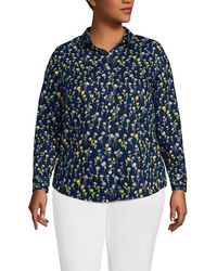 Lands' End - Plus Size No Iron Button Front Shirt - Lyst