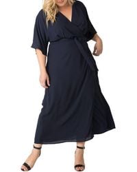 Standards & Practices - Short Sleeve Wrap Maxi Dress - Lyst