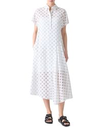 Akris Punto - Polka Dot Organza Midi Shirtdress - Lyst