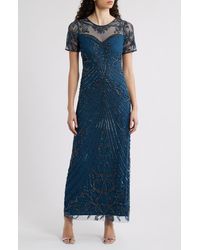 Pisarro Nights - Illusion Beaded Mesh Column Gown - Lyst