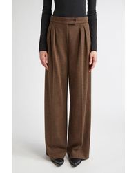 Max Mara - Ponza Pleated Houndstooth Check Wide Leg Pants - Lyst