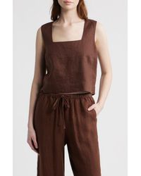 Rails - Akira Square Neck Linen Top - Lyst