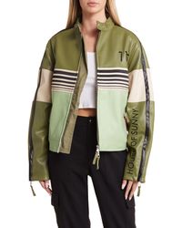 House Of Sunny - The Racer Colorblock Faux Leather Jacket - Lyst