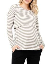 Ripe Maternity - Lionel Stripe Long Sleeve Maternity/Nursing T-Shirt - Lyst