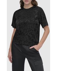DKNY - Scribble Logo Jacquard Top - Lyst