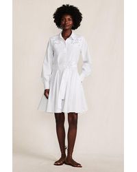 Lands' End - Poplin Button Front Dress With Godets - Lyst