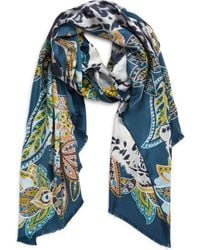 Echo - Snow Leopard Silk Wrap Scarf - Lyst