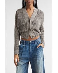 R13 - Split Hem Rib Crop Cardigan - Lyst