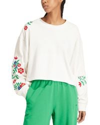adidas - Floral Embroidered Sweatshirt - Lyst