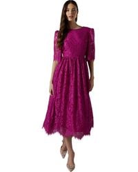 Coast - Lace Short Sleeve Midi Dress - Lyst