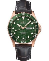 MIDO - Ocean Star 200C Rose Tone Automatic Leather Strap Watch, 42.5Mm - Lyst
