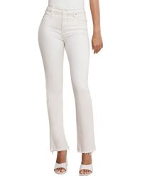 GOOD AMERICAN - Soft-Tech Good Icon Frayed High Waist Straight Leg Jeans - Lyst