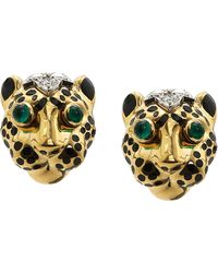 David Webb - Kingdom Diamond Leopard Stud Earrings - Lyst