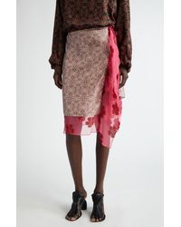 Dries Van Noten - Print Layered Silk Blend Wrap Skirt - Lyst