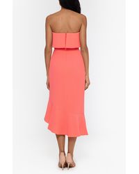 xscape crepe bustier ruffle dress