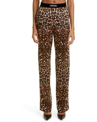 Tom Ford - Leopard Print Stretch Silk Pajama Pants - Lyst