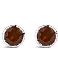 Haus of Brilliance - 925 Sterling 6Mm Bezel Set Created Gemstone Solitaire Stud Earrings - Lyst