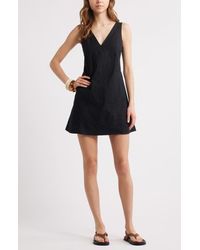 Open Edit - Sleeveless Linen Blend Minidress - Lyst