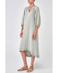 ocean + main - Gauze Dress With Pockets - Lyst